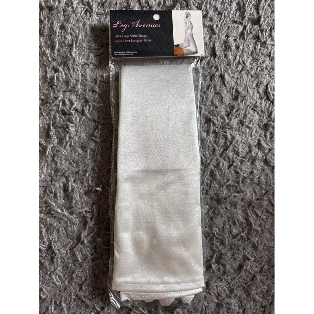 Leg Avenue Extra Long Satin Gloves White Opera Length Formal Bridal 16B One Size